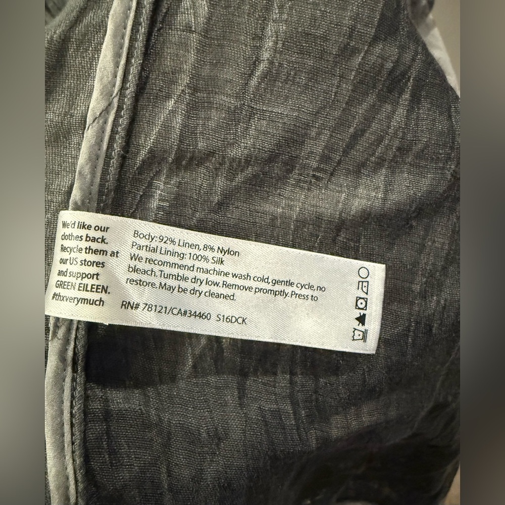Eileen Fisher Silver Linen Crinkle Jacket - Picture 8 of 8